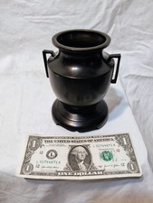 Vintage Japanese Style Patinated Metal Vessel Object Dark Finish picture