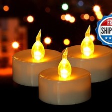 Hanzim Battery Operated LED Tea Lights Flameless Flickering Candles 100Pack picture