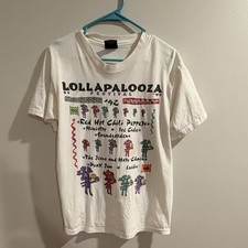 Lollapalooza Festival 1992 Vintage White T-Shirt Giant Tag Made in USA large picture