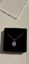 1.5ct Australian Coober Pedy Opal Doublet Pendant 14ct Solid Gold Bail GP Chain picture