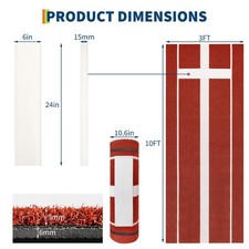 Portable Softball Pitching Mat 10x3ft Non-Slip Rubber Base Professional Mound picture