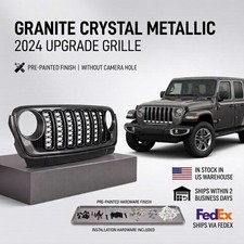 Painted Granite Crystal 2024 Upgrade Grille for 18-23 Jeep Wrangler JL JT No Cam picture
