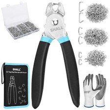 SHALL Hog Ring Pliers Kit with 600pcs (3/8’’, 1/2’’, 3/4’’) for Upholstery picture