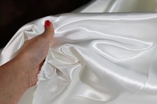 Off White Silky Bridal Satin Fabric by the yard 60