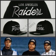 LA Los Angeles Raiders Script Black Snapback Cap Hat NWA EAZY E picture