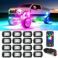 MICTUNING C2 Max RGB+IC Chasing Color Rock Lights Kit 12-24 Pods,IP68 Waterproof picture