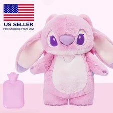 Disney Stitch Anime Angel Plush With Hot Water Bottle Bag Therapy Heat pad gift picture