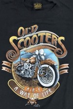 Vtg Harley Davidson Old Scooter 3D Emblem 3D T-Shirt Sz L USA picture