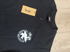 Stussy Black Graphic Tee Men’s Size S International Design Back Print NWT picture