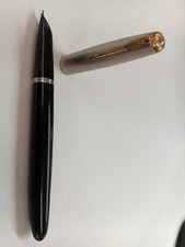 Vintage Parker 51 Fountain Pen Black Barrel W/Brushed Metal Cap picture