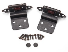 10 Pair 20 pcs Self Closing Cabinet 3/8 Offset Inset Hinges Aged Bronze AB 62728 picture