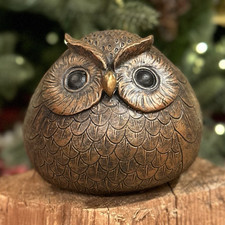 Concrete Chubby Round Owl Figurine indoor / outdoor statue picture
