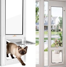 homegroove Vertical Cat Window Door Insert White Fits 32.5-35.5 in Opening picture