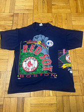 Vintage 1992 Salem Boston Red Sox MLB Navy Graphic AOP T-Shirt Shirt XXL picture