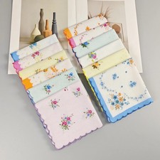 Mixed 12 pcs  Square Hanky Cotton Vintage style floral Handkerchiefs Women 11.8“ picture