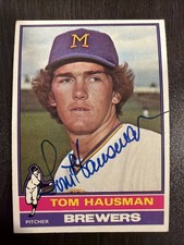 TOM HAUSMAN 1976 TOPPS AUTOGRAPHED SIGNED AUTO BASEBALL CARD WU picture