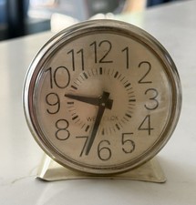 Vintage Westclox Gold Cream Wind Up Metal Alarm Clock Working picture
