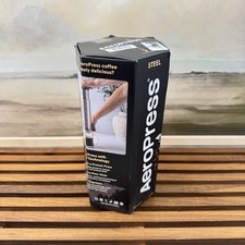 Williams Sonoma AeroPress Stainless Steel Coffee Press Silver Read OB picture