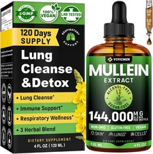 Mullein Drops for Lungs - Organic Liquid - Mullein Leaf Extract 4 fl oz picture