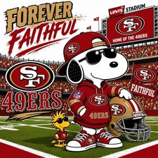 (3) San Francisco 49ers Forever Faithful Peanuts Vinyl Stickers 3x3 Car Decals picture