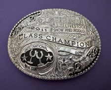 VTG 2011 Houston Livestock Show Int Wine Competition Champion Trophy Belt Buckle picture