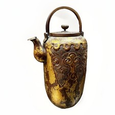 Antique Japanese Edo Period Hammered Copper Tetsubin Teapot Kettle Tea Ceremony picture