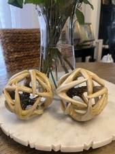 Decorative Entwined Spherical Rattan Antler 4.25