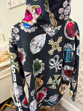 Supreme Men’s Black Pullover Hoodie One Size Cotton Fleece Graphic Logo picture
