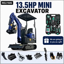1Ton Mini Excavator 13.5HP EPA Gas Free Delivery / Unloading+ 9 accessories. picture