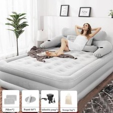Queen Size Air Mattress Sofa Bed for Outdoor Indoor Portable Inflatable Couch US picture