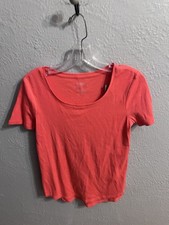 Women's Chico's Pull over Coral Size 1 Short Sleeve Shirt picture