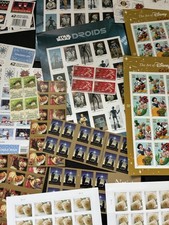 Vintage US Mint stamp Postage Lot face value $300+ sheets partial rolls picture