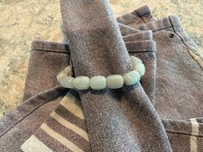 Vintage Light Green Jade 12m to 16mm Beaded Bracelet w/ Adjustable Cord picture