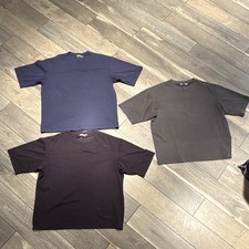 UNIQLO U Men’s Crew Neck Short Sleeve Cotton Knit Logo Tee Solid L 3-Pack picture