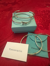Tiffany & Co. Lot of Signed 925 Sterling & 18k Silver Cuff & Earrings  picture