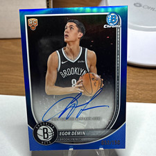 Topps 2025-26 Bowman Chrome Egor Dëmin Nets BCA-ED RC Auto Blue Geo 052/150 picture