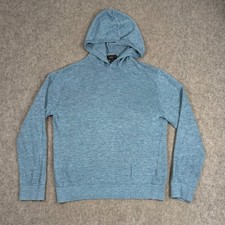 Vince Light Blue Lightweight Linen Knit Pullover Hoodie Sweater Men's Size Large picture