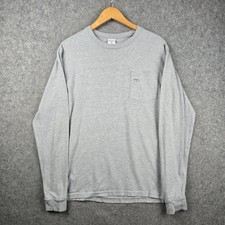 Noah Pocket T-Shirt Mens Medium Gray Long Sleeve Logo Streetwear Skater NYC picture