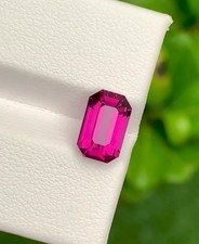 2.77 Ct Rich Vivid Neon pink Garnet Emerald Cut Natural Loose Gemstone, Faceted picture