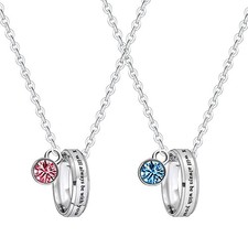 2Pcs Couple Matching Necklaces for Couple Gifts for His and Hers Gifts for Boyfr picture