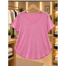 torrid Pink V-Neck Short Sleeve Tee picture