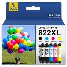 5Pack 822XL T822XL Ink Cartridge For Epson WorkForce Pro WF-3820 WF-4834 WF-4833 picture
