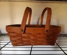 LONGABERGER 1997 Gathering Basket Double Swing Handles  12” X 8