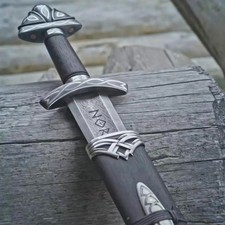 Hand Forged Damascus Steel Crusader Sword, Medieval Knight Display Collectible picture