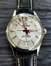Rare Roamer Brevete Swiss Mens Manual Watch White Serviced picture