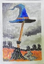 ACEO ATC OOAK Original Painting Halloween 