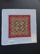 CanvasWorks - Red Geometric Hand Painted hp Needlepoint Canvas picture