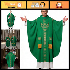 Elegant Church Vestments for Priests - Chasuble Mass Apparel & Round Collar Robe picture