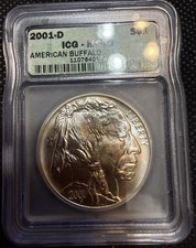 ⭐️2001-D American Buffalo ICG MS70 Commemorative Silver Dollar ⭐️ picture