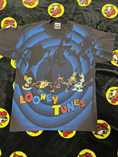 Vintage90sTultex Men's L Gray/Blue Looney Tunes Bugs Bunny Daffy Duck Taz picture